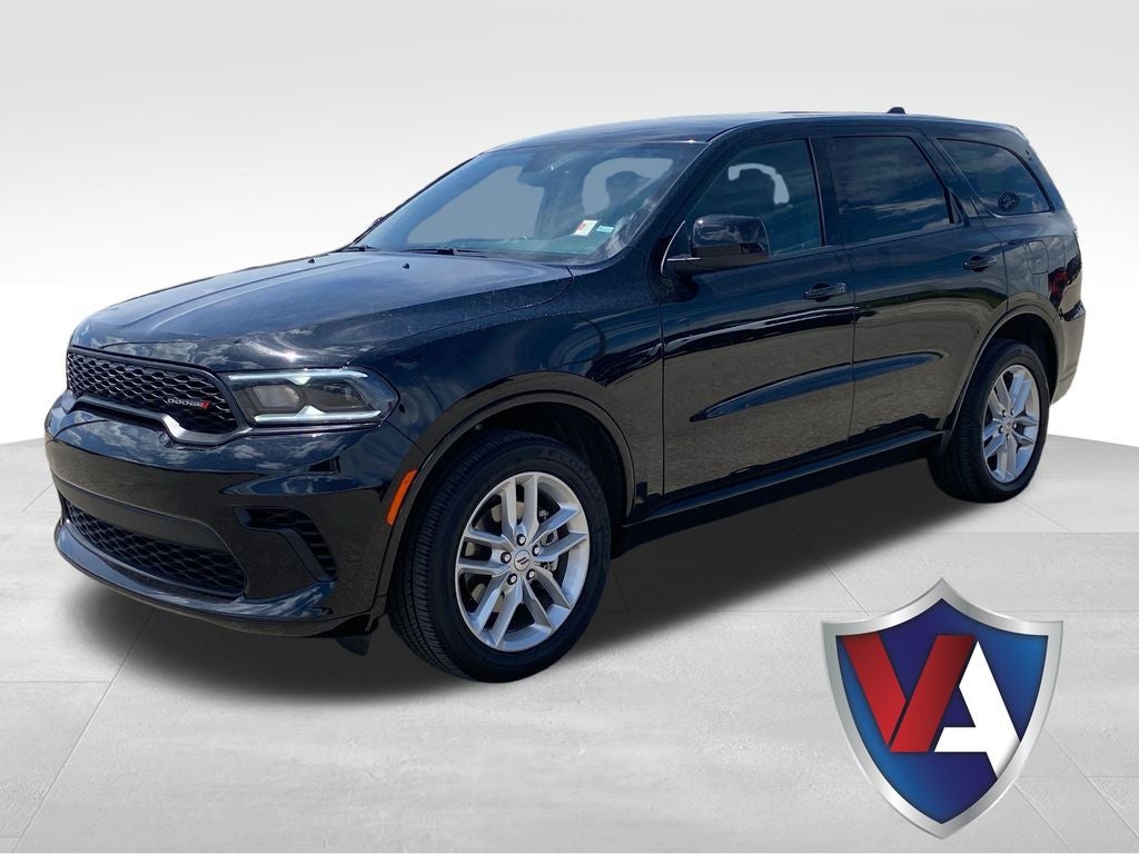 2025 Dodge Durango GT AWD in Db Black Crystal Clearcoat — front three-quarter view