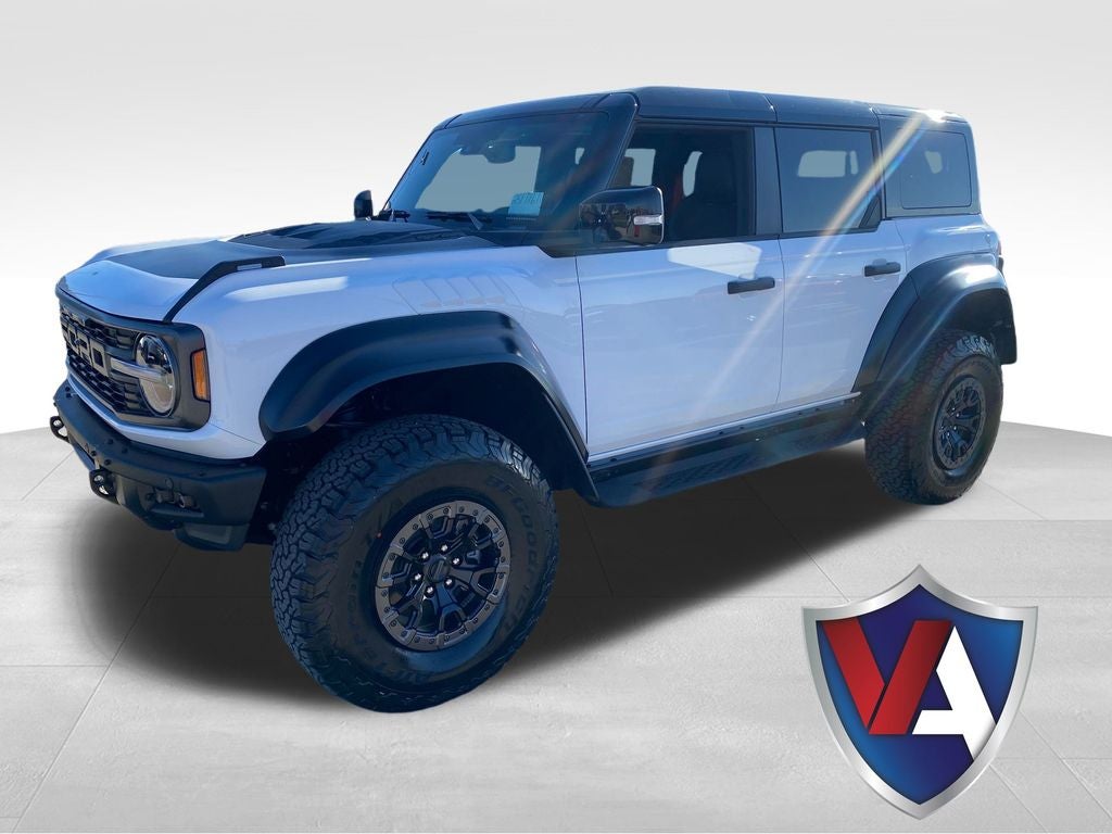 2025 Ford Bronco Raptor in Oxford White — front three-quarter view