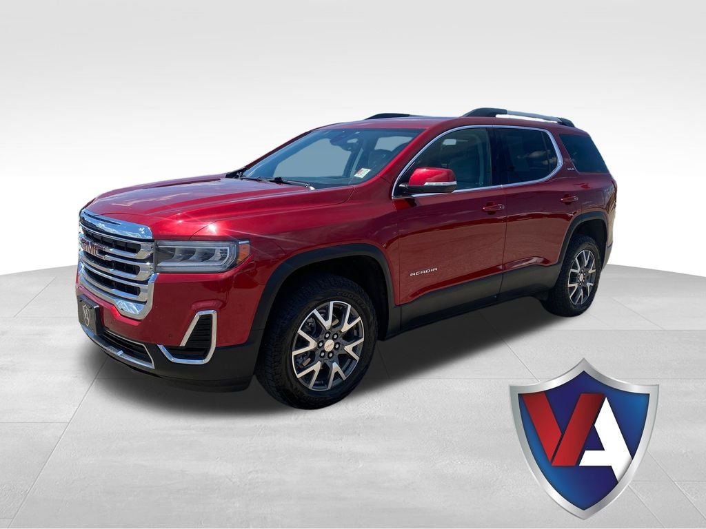 2022 GMC Acadia FWD SLE in Cayenne Red — front three-quarter view