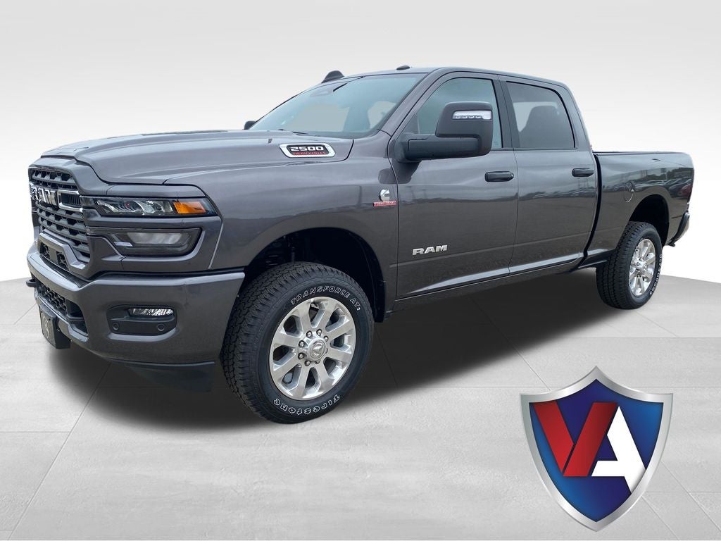 2026 RAM Ram 2500 RAM 2500 BIG HORN CREW CAB 4X4 6'4' BOX in Granite Crystal Metallic Clear-Coat Exterior Paint — front three-quarter view
